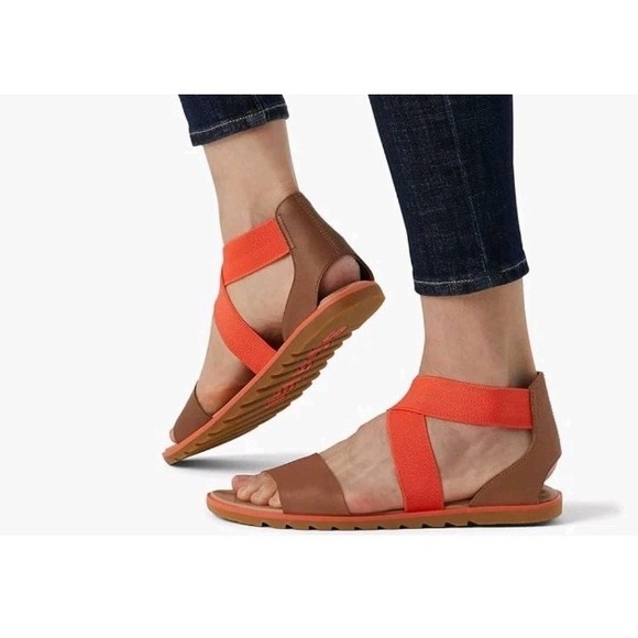 Sorel Shoes - SOREL ELLA II FLAT Summer SANDAL   WOMEN Sz 7.5 / Orange  Tan